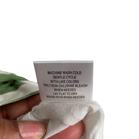 Modcloth Womens Dusk and Stunner Full Skirt L Green White Stripe Retro Twee - Picture 5 of 9